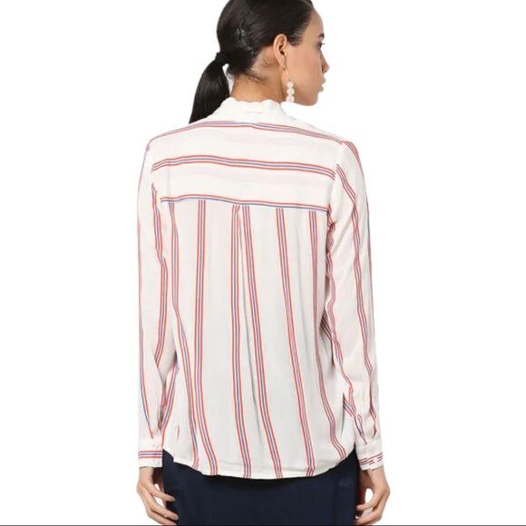 Vero Moda StripedHanna Shirt or Blouse Red White & Blue Size Large New With Tag  - Picture 3 of 11